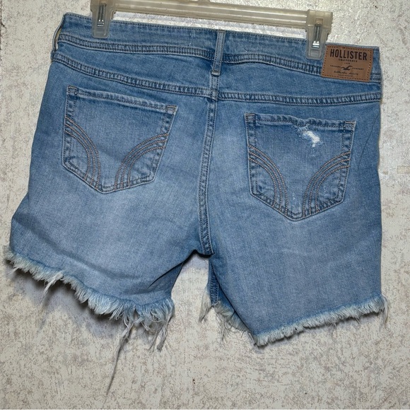 Hollister Light Blue Distressed Jean Shorts - Picture 2 of 3